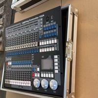 Consola de iluminación DMX de 1024 canales, controlador de luces de escenario, mezclador de iluminación DMX para DJ con estuche de transporte para bodas y conciertos