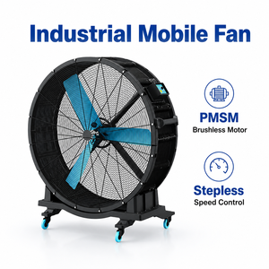 Industrial Mobile Cooling Fan With <b>Wheels</b> Large Airflow Fan for Workshop Warehouse and Production Area - Product Image 3