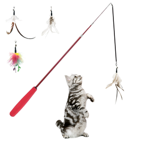 Jouet pour chat à plumes, bâton de chatonnerie portable, simulation d'oiseau, plusieurs styles - Product Image 1