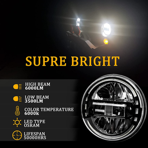 Faro LED Redondo Halo de 7 Pulgadas de Alta Calidad con Certificación DOT para Jeep <span class=keywords><strong>Renegade</strong></span>, Faro LED de Conducción de 7 Pulgadas para Jeep Compass - Product Image 3