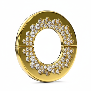 THALINDRA 20mm Gp Hypoallergenic 18K Gold Plated Stainless Steel <b>Stud</b> <b>Earrings</b> for Women <b>Crystal</b> Jewelry - Product Image 2