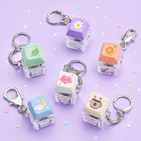 Custom Keycap Keychain Keyboard Key Design Acrylic Holder Metal Clasp Wholesale Personalized Promotional Souvenir Gift