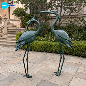 Precio de Fábrica: Escultura Grande de Grulla de Bronce, Par de Estatuas de Garzas para Exteriores, Decoración de Jardín, Parque, Villa, Patio, Lago y Paisaje - Product Image 2