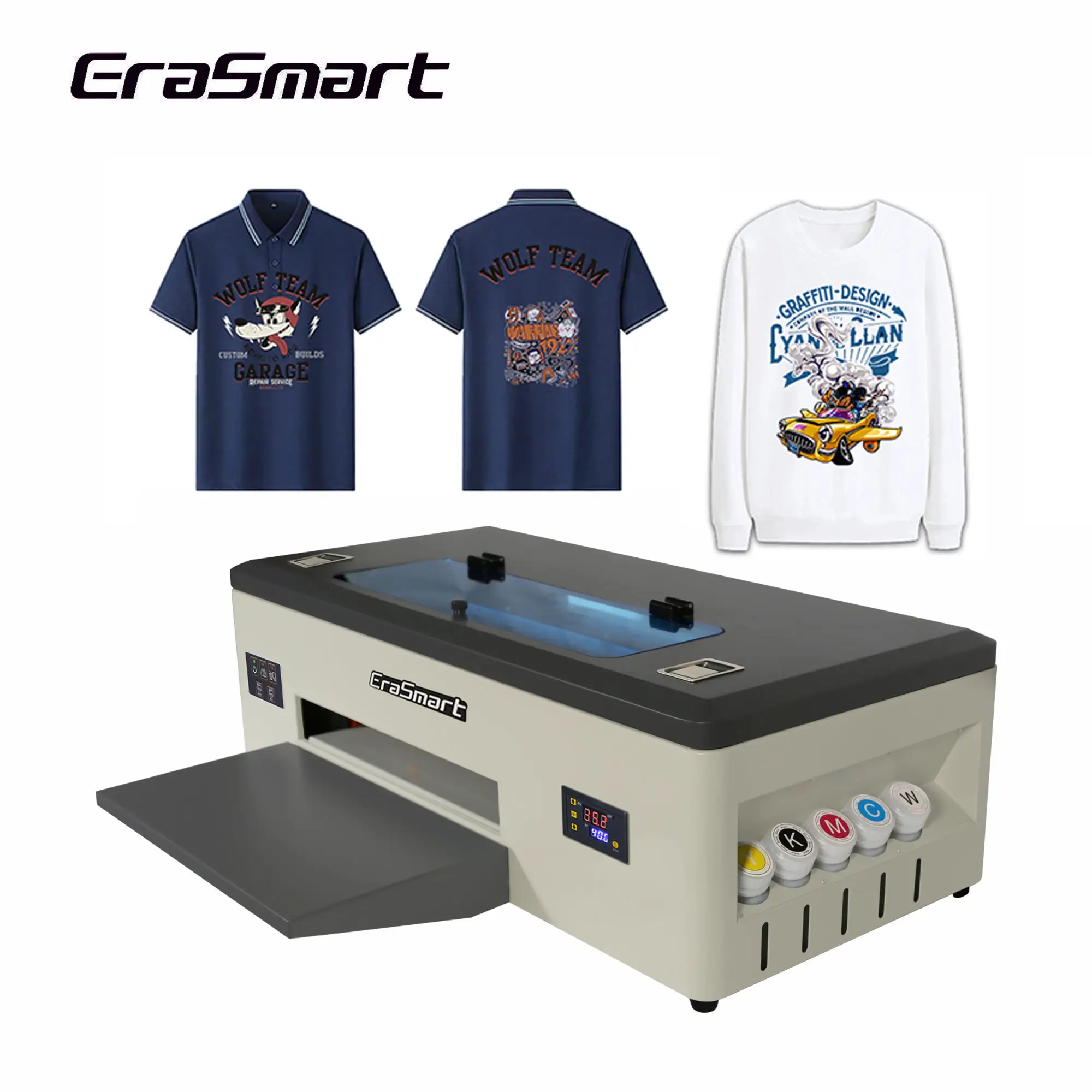 Erasmart Printer A3 + Witte Inkt Circulatiesysteem Breedte 13Inch Dtf Printer Machine Direct Overdracht Film L1800 Omgezet Voor Dtf