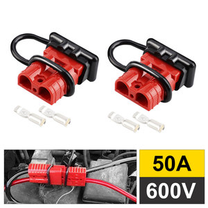 CNSPEED Anderson <b>Plug</b> 50A 600V Red With <b>Rubber</b> Dustproof Design For Lithium Battery Connection - Product Image 4