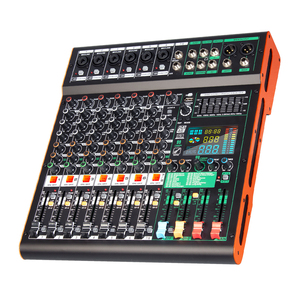 มิกเซอร์เสียงพลาสติก 8 แชนแนล รุ่น TC8 Professional พร้อมระบบเสียงก้องในตัวและหน้าจอ LCD สำหรับการบันทึกเสียงในสตูดิโอ - Product Image 2