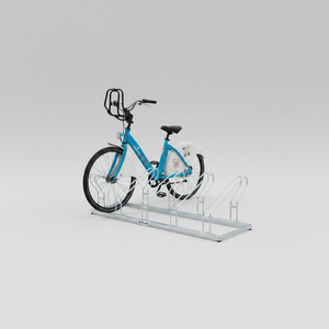Five Bike Outdoor Floor <b>Standing</b> Eco-Friendly Lightweight Galvanized Iron Parking Rack 40x175 Cm Public Areas Schools - Product Image 2