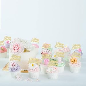 Adornos para Cupcakes de Cumpleaños, Decoraciones Doradas con Brillantina para Celebrar Cumpleaños - Product Image 3