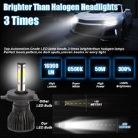 Faro Delantero de Luz Alta y Baja de 65W para Camioneta, Kit de Luz Cuadrada de 7 Pulgadas H4 Para HB3 9005 9006, Faro LED para Auto, ATV, SUV