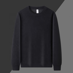 Sudaderas Negras Lisas para <span class=keywords><strong>Hombre</strong></span>, Cuello Redondo, Sudaderas Extra Grandes Personalizadas, Sudaderas Estándar - Product Image 4
