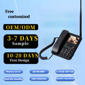 Mini téléphone fixe filaire de bureau, téléphone fixe mural, recomposition rapide, accessoires extérieurs - Product Image 2