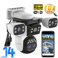 Vstarcam CS621ZS 12MP 10X Zoom WiFi Caméra extérieure 720 ° Panoramique AI Détection humaine Multi Objectif Vision nocturne Micro intégré