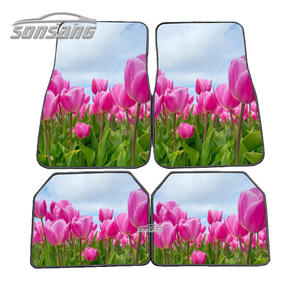 SONSANG, alfombrillas con estampado Floral para coche, 4 piezas, alfombras automáticas universales para SUV, furgoneta, camión, alfombrillas de decoración <span class=keywords><strong>Interior</strong></span> de coche - Product Image 2