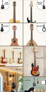 Hand gefertigte Wand halterungen für Nylon gitarren Langlebige Wand halter Haken Ständer für klassische Ukulelen gitarren mit akustischem E-Bass - Product Image 4