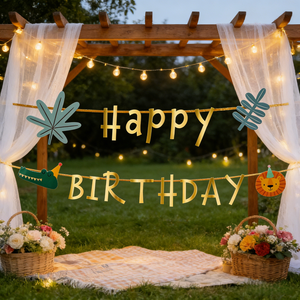 Bannière <span class=keywords><strong>Joyeux</strong></span> <span class=keywords><strong>Anniversaire</strong></span> Thème Safari Jungle 2,5m Guirlande en Papier pour Décorations de Fête d'<span class=keywords><strong>Anniversaire</strong></span> Enfants Fournitures Safari Wild One - Product Image 2