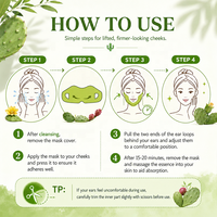 HALORINNA OEM Masque Facial en V Doux Infusé aux Plantes, Extrait Apaisant de Cactus, Améliore l'Élasticité, Anti-Affaissement, Apaisant OEM
