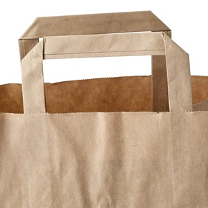 Sacs en papier recyclé écologiques grande taille 26x17x25cm couleur kraft jetables - Product Image 5