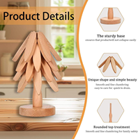 Sous-verres pliables automatiques, dessous-de-plat en bois épais et fin pour plats chauds, casseroles, bols, théières et supports, tapis et coussinets de table de cuisine, protecteurs