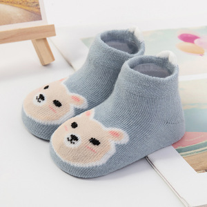 Automne printemps enfants chaussettes pour filles garçons coton infantile décontracté enfant en bas âge nouveau-né chaussettes anti-dérapant respirant Animal Logo mince tricoté - Product Image 1