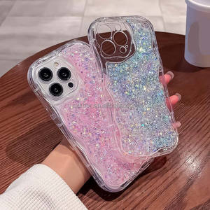 Belle paillettes goutte à goutte colle Transparent antichoc grande vague bord couverture de téléphone TPU étui de téléphone portable pour <span class=keywords><strong>Huawei</strong></span> <span class=keywords><strong>P30</strong></span> P40 P50 P60 <span class=keywords><strong>Pro</strong></span> - Product Image 4