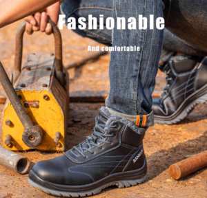 JIANKUN <span class=keywords><strong>hommes</strong></span> épaissi chaud acier orteil <span class=keywords><strong>chaussures</strong></span> de sécurité imperméable respirant confortable maille antidérapant semelle en caoutchouc bottes pour l'hiver - Product Image 6