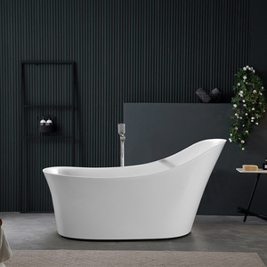 <span class=keywords><strong>Baignoire</strong></span> moderne en acrylique à jupe intégrale, design ergonomique pour trempage profond, panneau intégré avec tablier, surface facile à nettoyer, pour salles <span class=keywords><strong>de</strong></span> bain contemporaines - Product Image 1