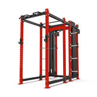 Rack de musculation compact avec fonctionnalités multiples, machine Smith et stations de traction doubles pour la maison et la salle de sport