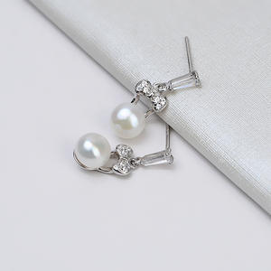 Boucles d'oreilles en argent S925, accessoires de bijoux en perles DIY, porte-boucles d'oreilles asymétriques avec forme triangulaire carrée, personnalisées 1146 - Product Image 3