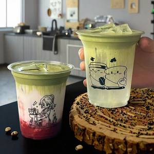 Cá nhân 90mm 95mm 360ml 500ml 600ml 12oz 16oz 24oz dùng một lần rõ ràng PLA Pet PP cốc nhựa với nắp - Product Image 1