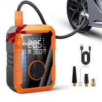Compresseur d'air portable 7,4 V pour pneus de voiture, sans fil, avec manomètre numérique, gonflage rapide, pompe d'urgence manuelle pour voitures
