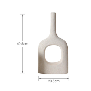Europea China hogar Decoración hueco de partículas elegante <span class=keywords><strong>blanco</strong></span> jarrones boca pequeña florero para sala - Product Image 6