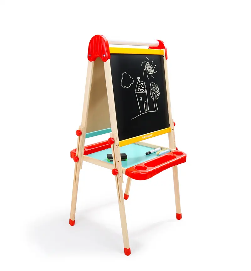 Classic children's bracket type small blackboard double sided drawing board magnetic graffiti board color writing easel