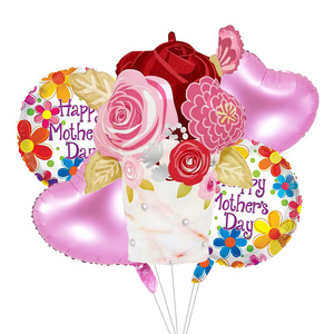 Happy mother's Day Helium Globos Feliz Dia vaso grembiule Heart Love Mom girasole Foil Balloons Set madre decorazioni per feste regali - Product Image 6