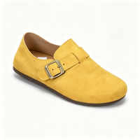 Maßgefertigte Damen-Slipper aus Wildleder mit Schnalle, Größe 35-41, Retro-Flachschuhe für Casual-Walking