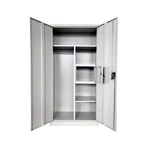 2 Door Steel Storage Cabinet Low Price Steel Almirah Metal Modern Bedroom <strong>Wardrobe</strong> Closet with Adjustable <strong>Shelves</strong> - Product Image 6