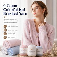 9NM Colorful Koi Brushed Yarn Soft Warm Color Fleck Fancy Knitting Yarn for Sweater Cardigan Fashion Knitwear Blanket OEM ODM