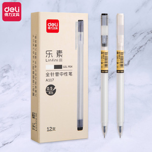 Deli Linfini Gel <b>Pen</b> 0.5mm Black Needle Tip For Student Office Writing - Product Image 1
