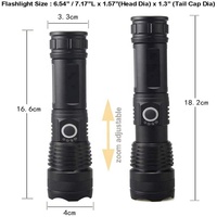 Lampe de poche tactique Rechargeable, 1000 Lumens, résistant à l'eau, zoom XHP50, très lumineuse, torche d'extérieur avec affichage d'alimentation, Lumens