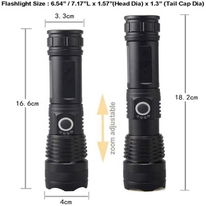1000 Lumens Sạc Chiến Thuật Đèn Pin Chống Nước XHP50 Zoomable Siêu Sáng Ngoài Trời Ánh Sáng Ngọn Đuốc Với Màn Hình Hiển Thị Điện - Product Image 2