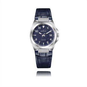 Montre automatique personnelle RHYNOFIT, cadran de montre en fibre de carbone avec peinture blanche, aiguilles, lunette polie à fenêtre unique - Product Image 1