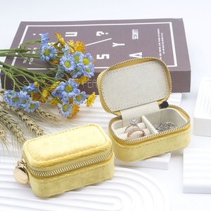 travel jewelry case rectangle mini jewellery box gold velvet high end organizers for ring earring