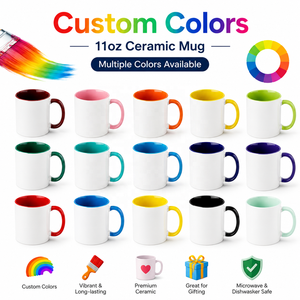 Tasse à café en <span class=keywords><strong>porcelaine</strong></span> blanche, en céramique, avec logo personnalisé, accessoire <span class=keywords><strong>de</strong></span> luxe, pour sublimation, 11oz, livraison gratuite - Product Image 3
