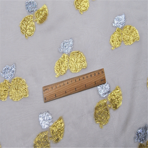 Tuyệt vời vàng bạc lá thiết kế Lụa Kim Loại <span class=keywords><strong>lurex</strong></span> vải với vật liệu nhẹ để làm quần áo khăn choàng - Product Image 4