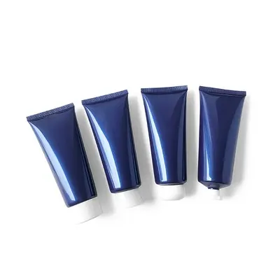 100mL azul oscuro labio cosmético embalaje apretar tubo loción corporal crema de manos tubos tubo de pasta de dientes