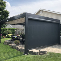 Pantallas motorizadas para patio, parasol impermeable para exteriores, persianas retráctiles con cremallera, cortinas para exteriores