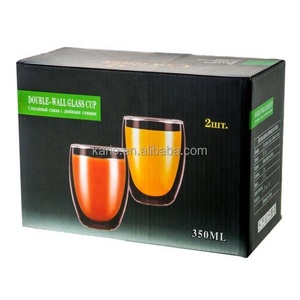 كوب شاي من الزجاج المعزول CnGlass آمن للشرب بالميكروويف مزدوج الزجاج المزود بمجسم زجاجي من البورسليكات كوب قهوة 350 مل بلا يد - Product Image 6
