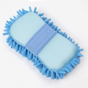 Wholesale <b>Hand</b> Soft Towel Microfiber <b>Scrub</b> Car Glass Care Cleaning Sponge Pad Block Washing Supplies - Product Image 1