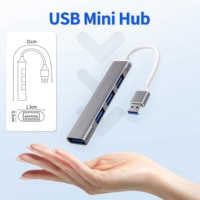 Harga Ex-Factory USB 3.0 4-Port Multiport Adapter Aluminium Alloy USB Splitter untuk iPad Pro/Laptop/Ponsel Tersedia
