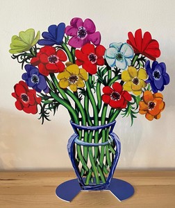 Tùy Chỉnh Kim Loại Điêu Khắc Anh túc Bình Thiết Kế Đầy Màu Sắc Bảng Trang Trí Nội Gia Món Quà Phòng Khách Bảng Trang Trí Nội Thất - Product Image 5