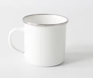 Silver Rim 11oz Sustainable Modern <b>Enamel</b> Mug with Custom Logo for Business Gifts - Product Image 3